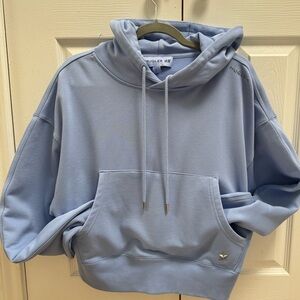 Blue batwing sleeve hoodie H&M x Mugler